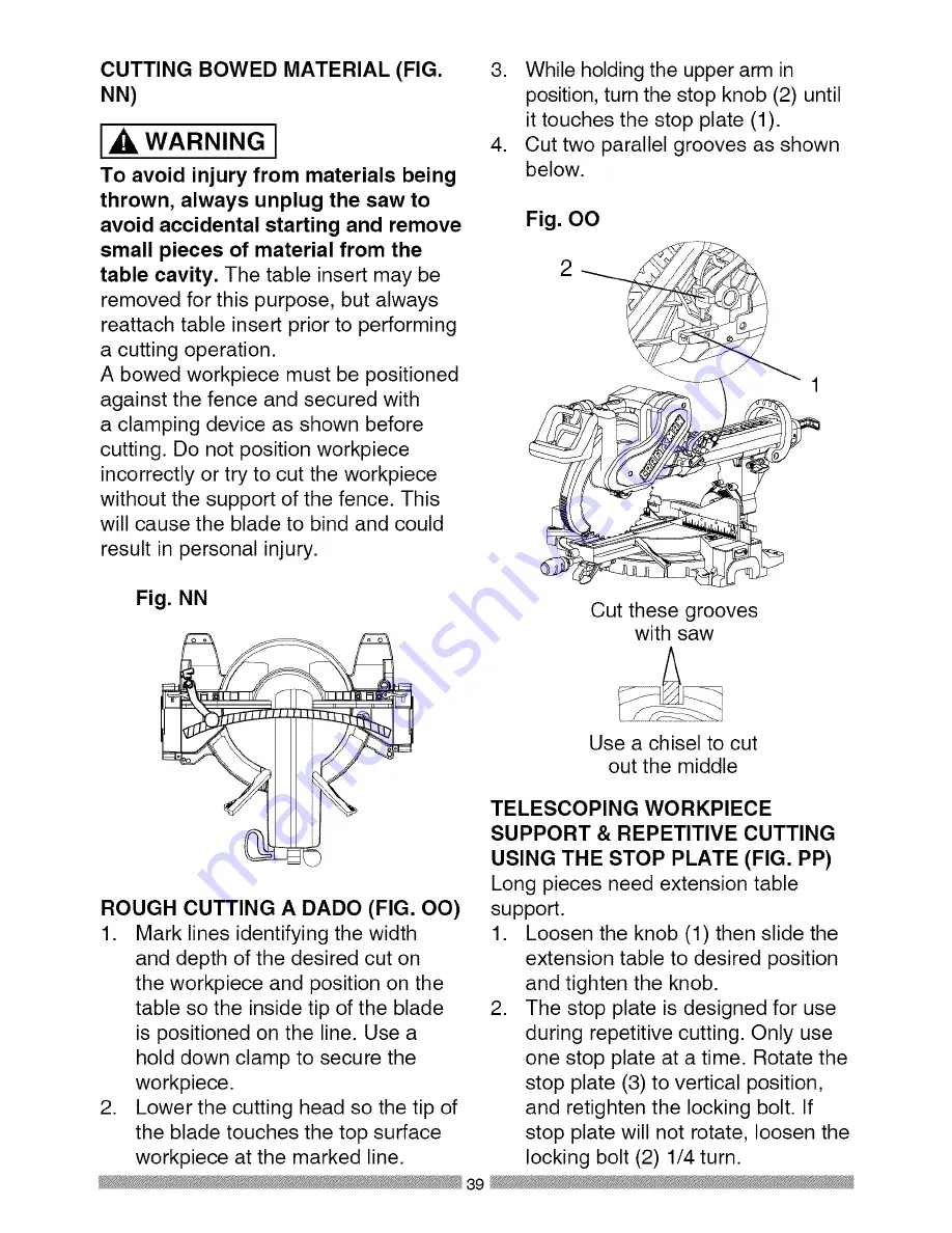 Craftsman 21221 - 12 in. Sliding Dual Bevel Compound Miter Saw Operator'S Manual Download Page 39