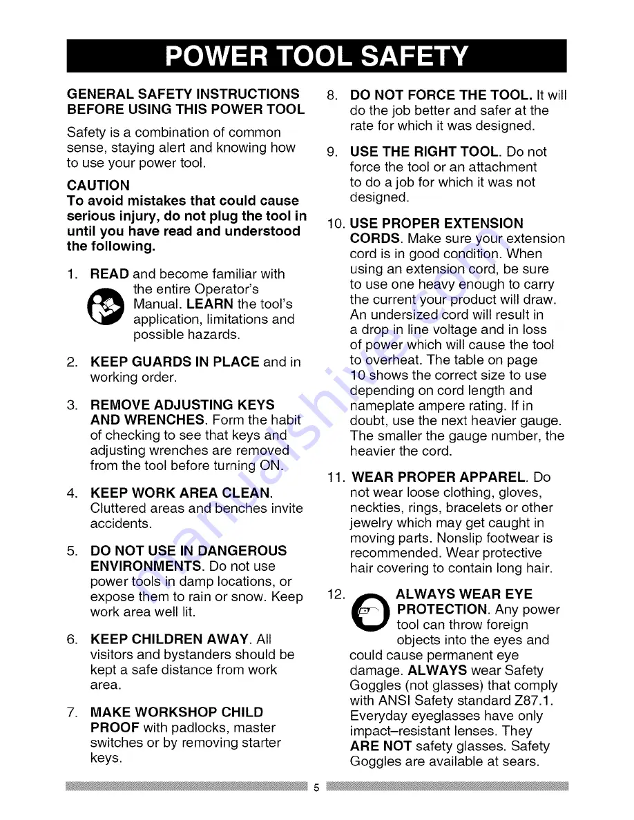 Craftsman 21221 - 12 in. Sliding Dual Bevel Compound Miter Saw Operator'S Manual Download Page 61