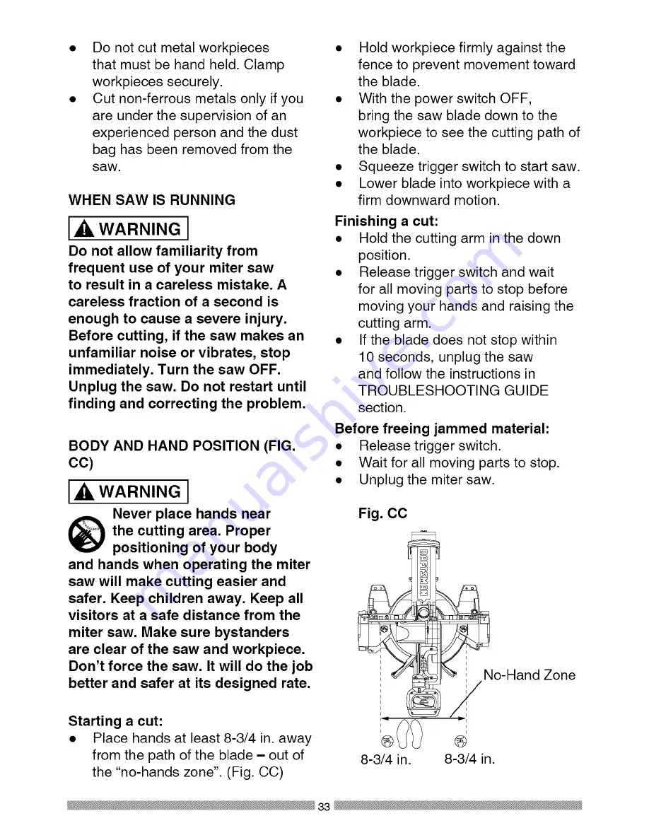 Craftsman 21221 - 12 in. Sliding Dual Bevel Compound Miter Saw Operator'S Manual Download Page 89