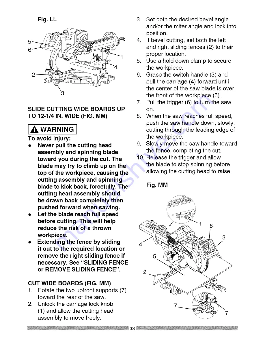 Craftsman 21221 - 12 in. Sliding Dual Bevel Compound Miter Saw Operator'S Manual Download Page 94