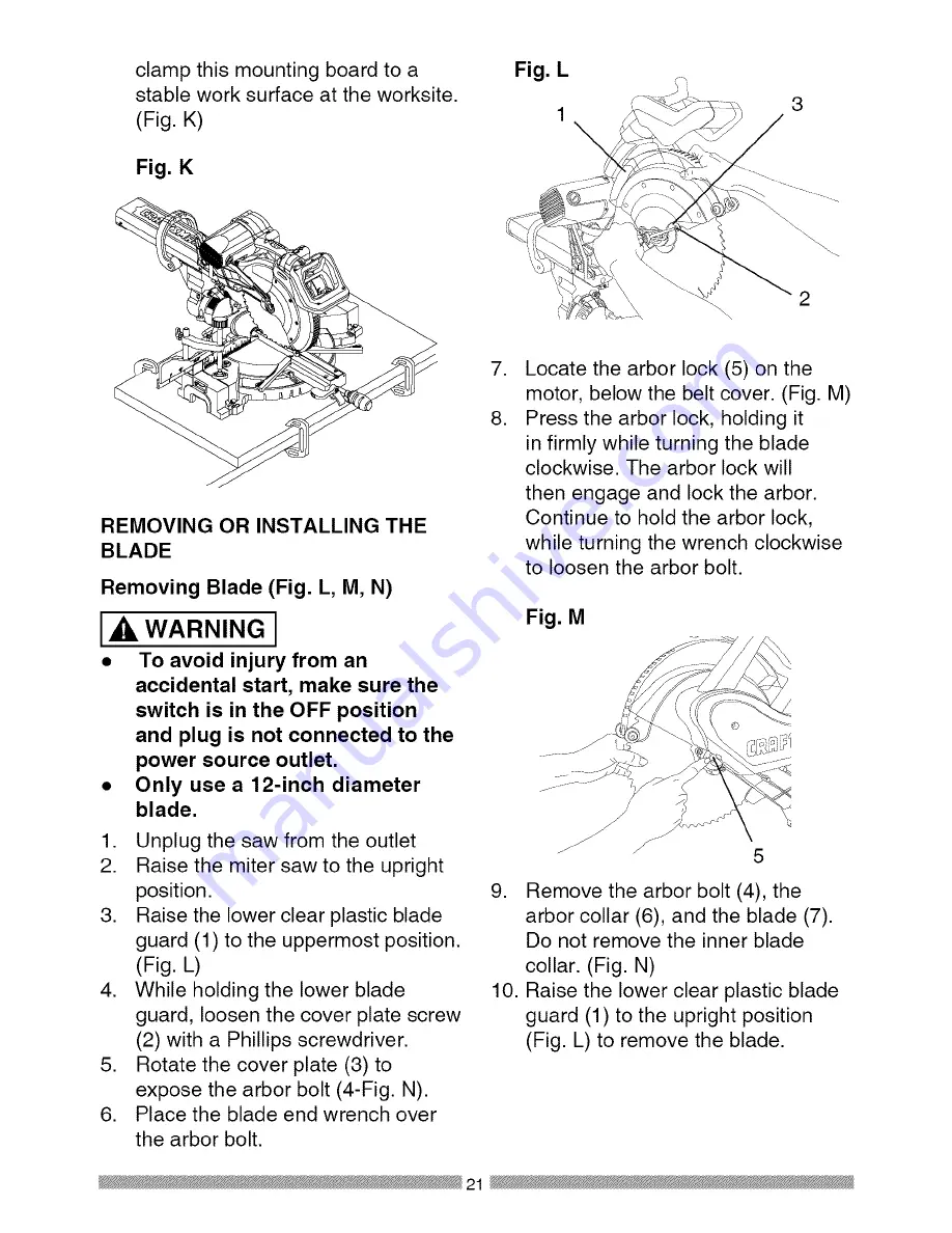 Craftsman 21221 - 12 in. Sliding Dual Bevel Compound Miter Saw Скачать руководство пользователя страница 133