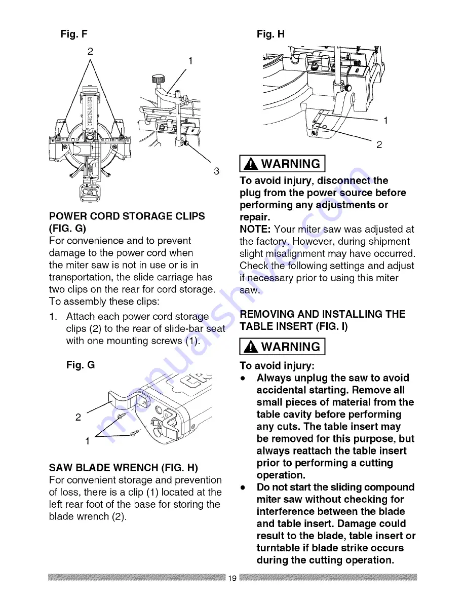 Craftsman 21221 - 12 in. Sliding Dual Bevel Compound Miter Saw Operator'S Manual Download Page 187