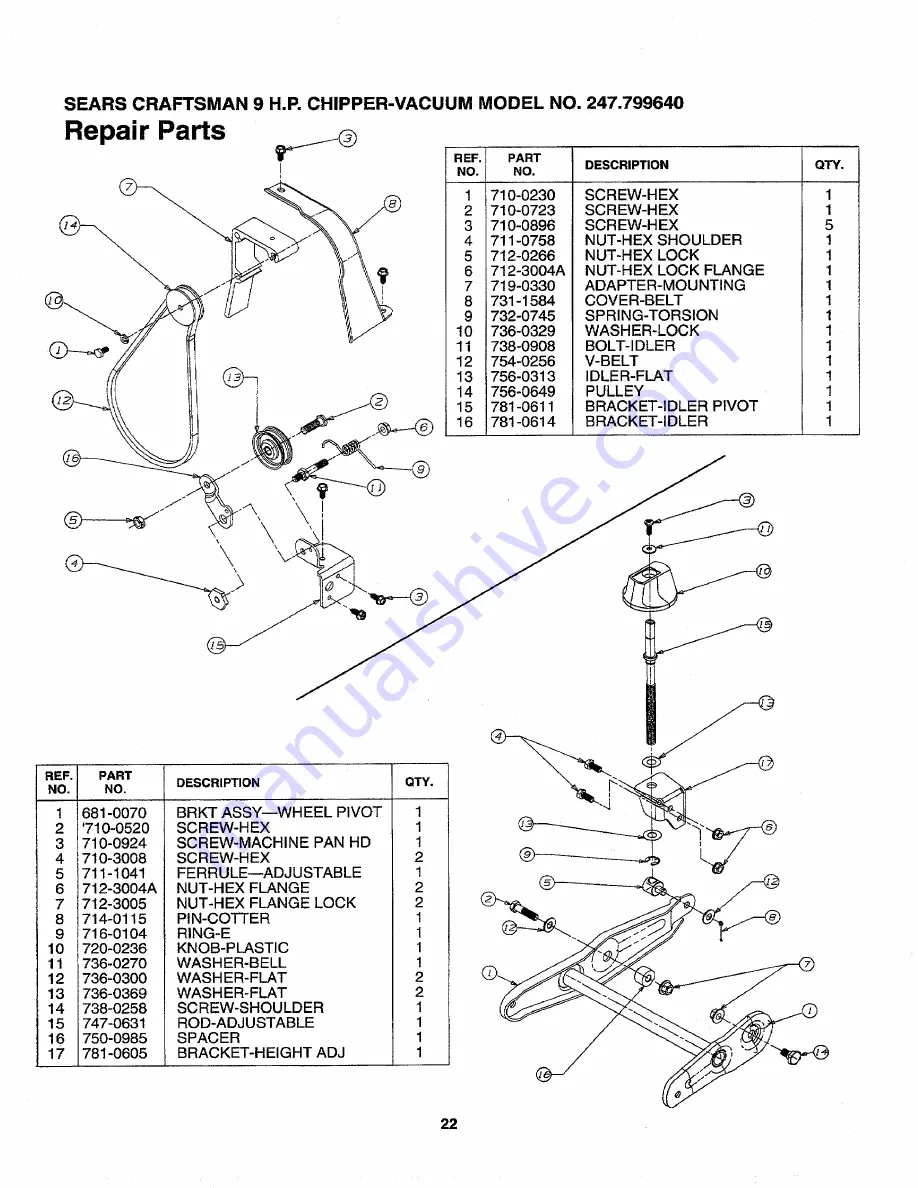 Craftsman 246.315D099 Скачать руководство пользователя страница 22