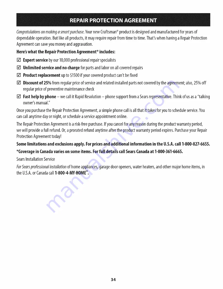 Craftsman 247.204112 Operator'S Manual Download Page 35