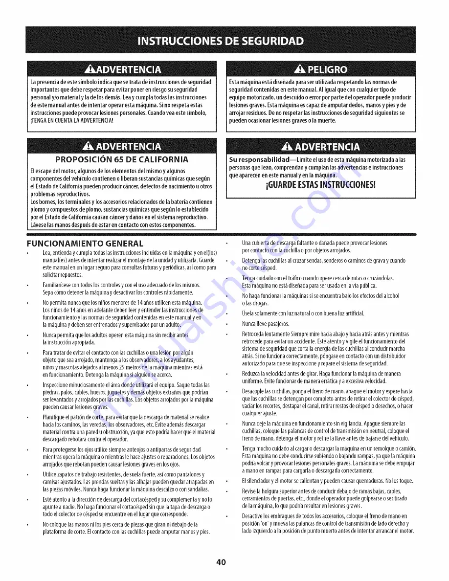 Craftsman 247.204201 Operator'S Manual Download Page 40