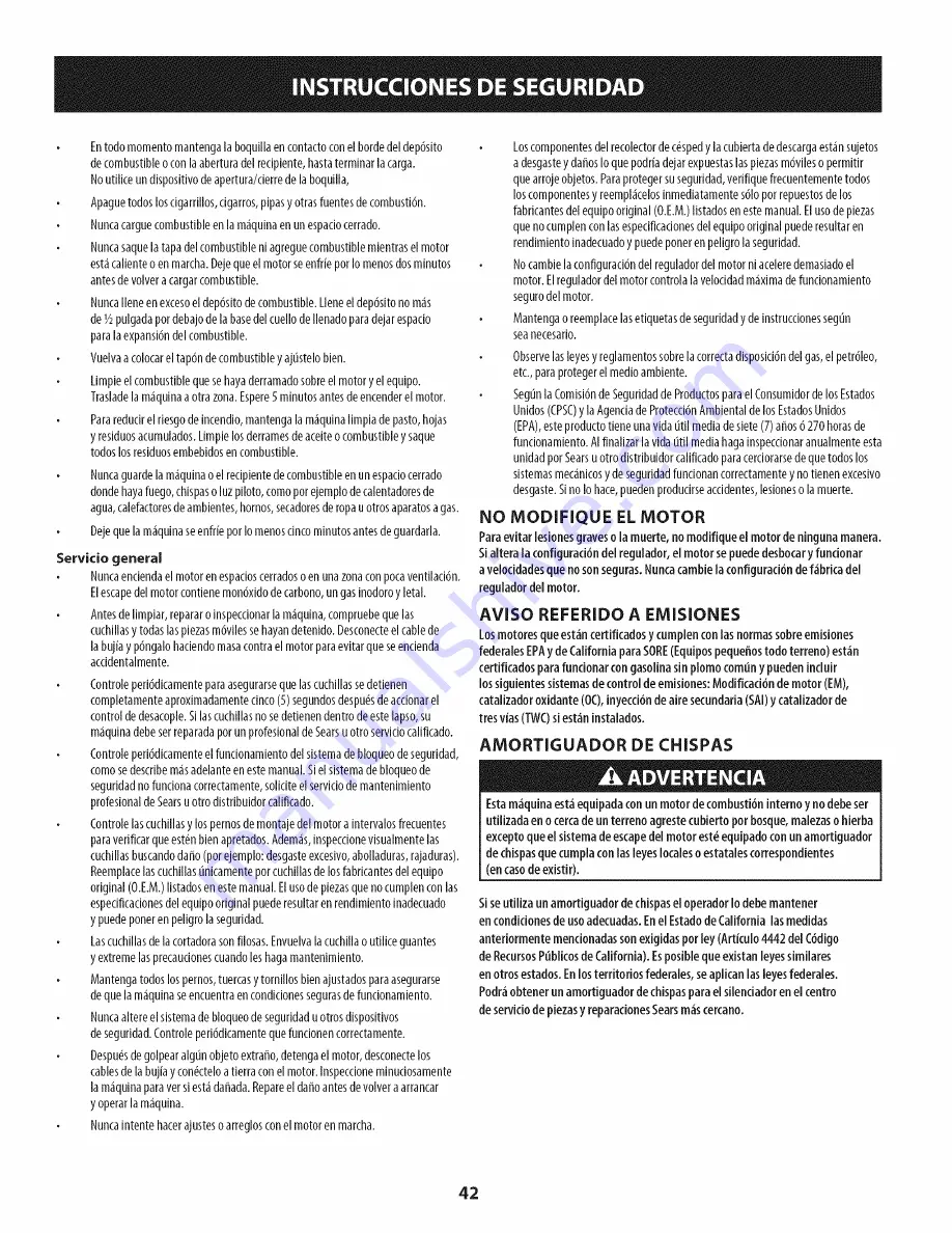 Craftsman 247.204201 Operator'S Manual Download Page 42