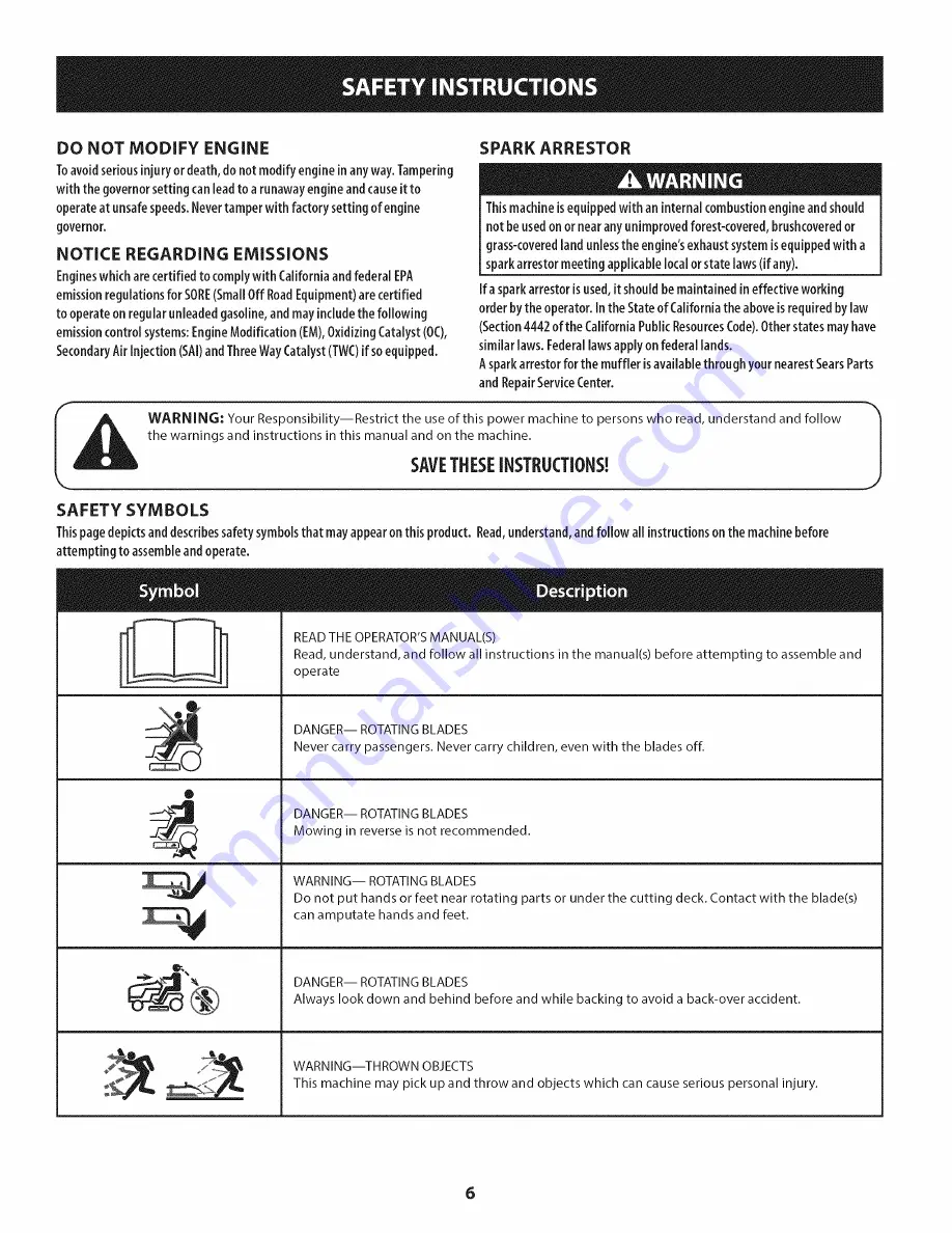 Craftsman 247.204420 Operator'S Manual Download Page 6