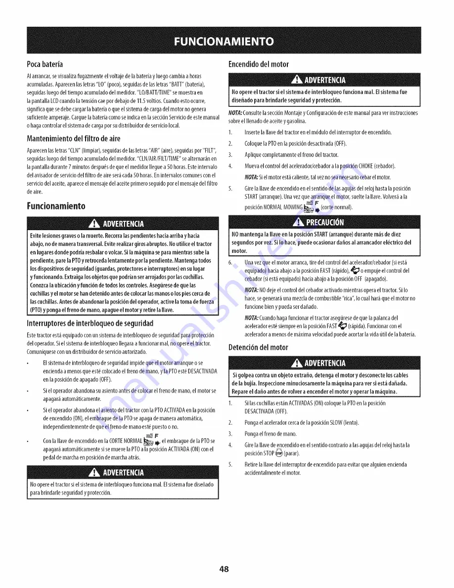 Craftsman 247.204420 Operator'S Manual Download Page 48