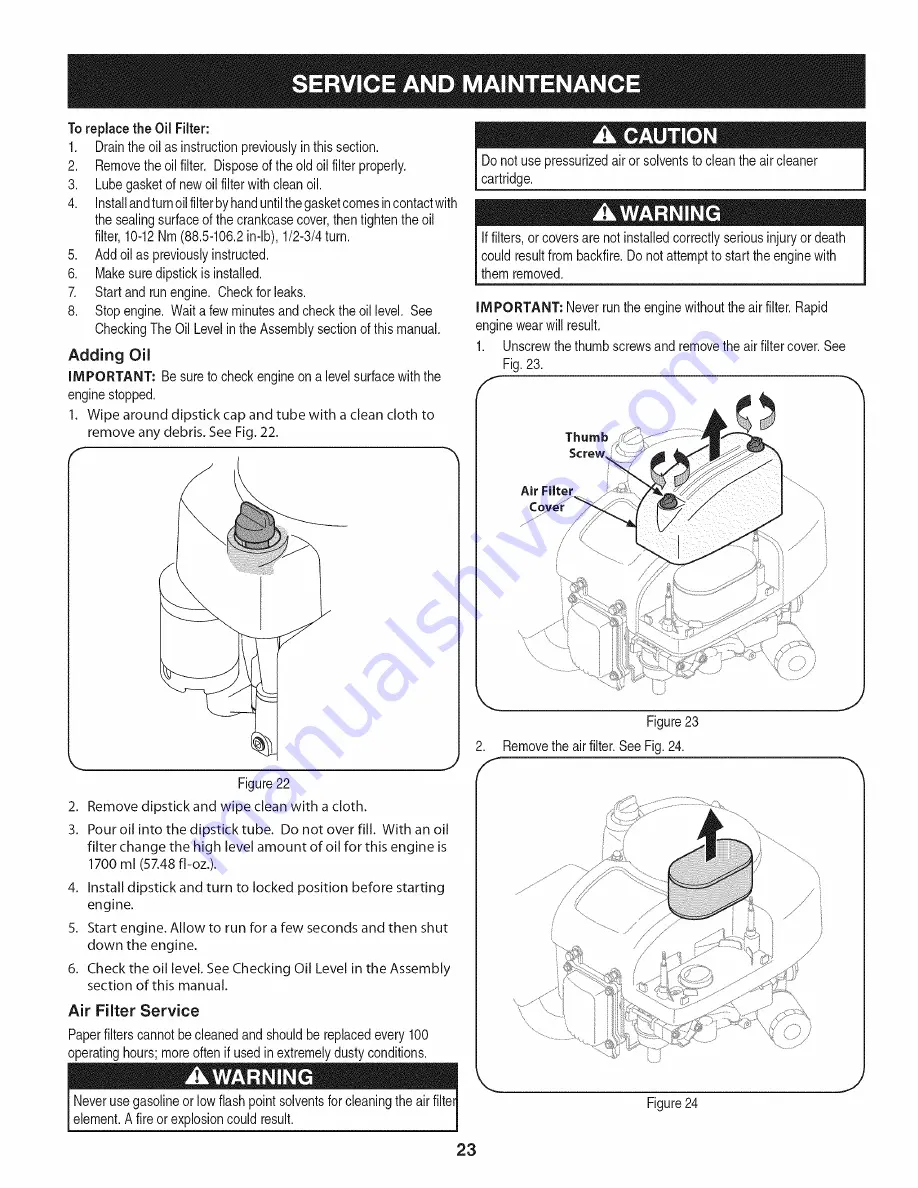 Craftsman 247.25000 Operator'S Manual Download Page 23