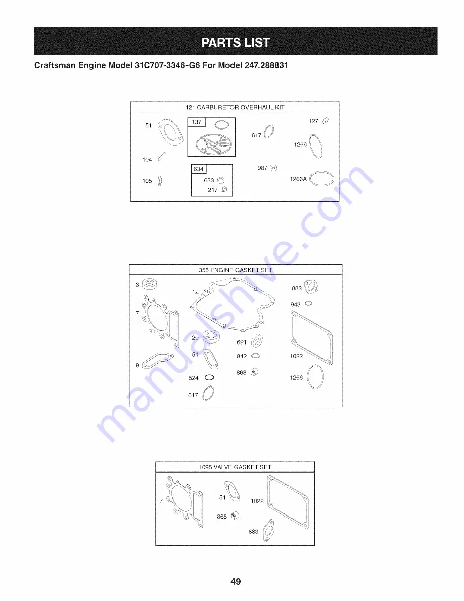 Craftsman 247.288831 Operator'S Manual Download Page 49