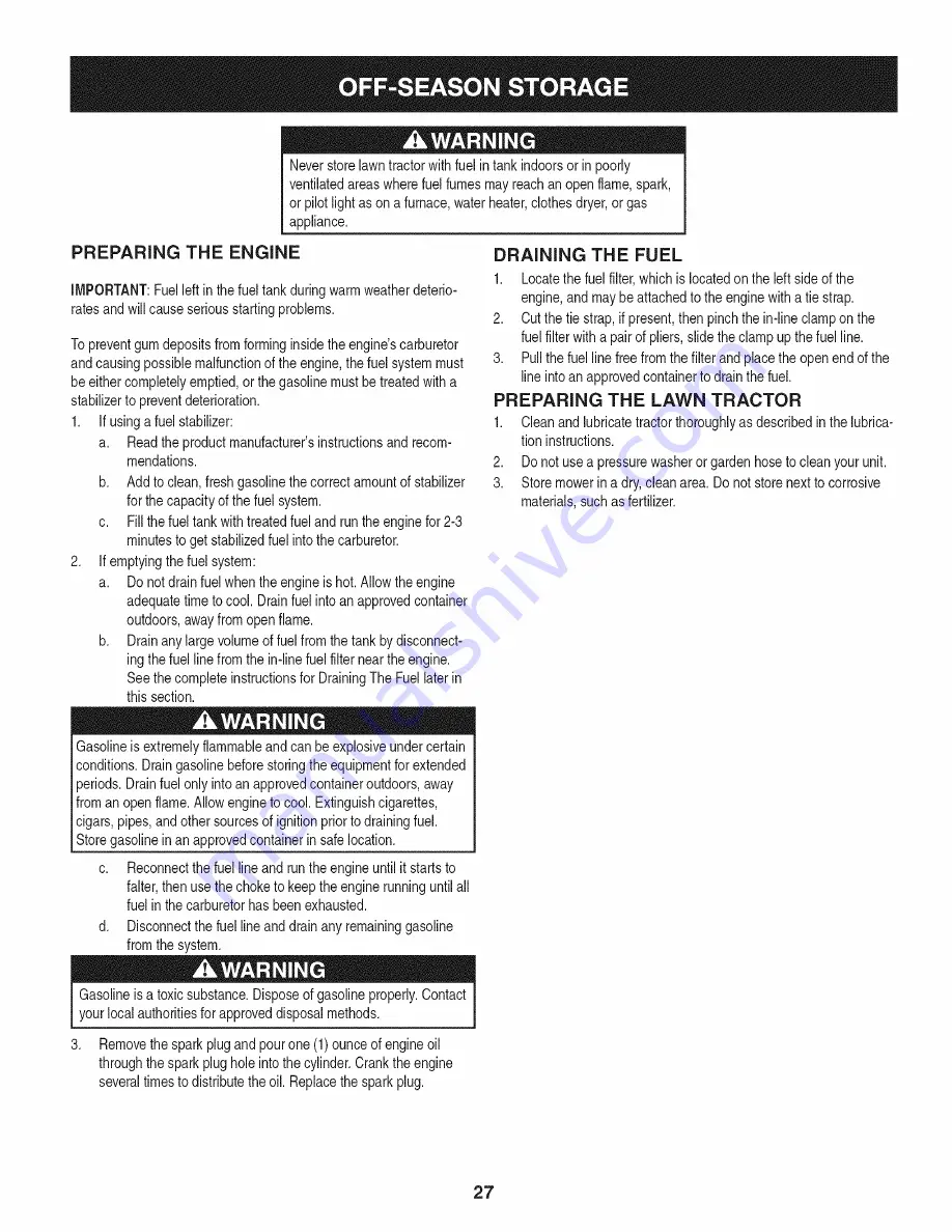 Craftsman 247.28885 Operator'S Manual Download Page 27