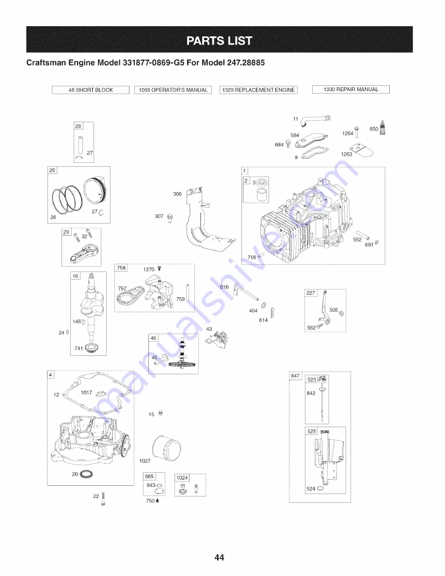 Craftsman 247.28885 Operator'S Manual Download Page 44