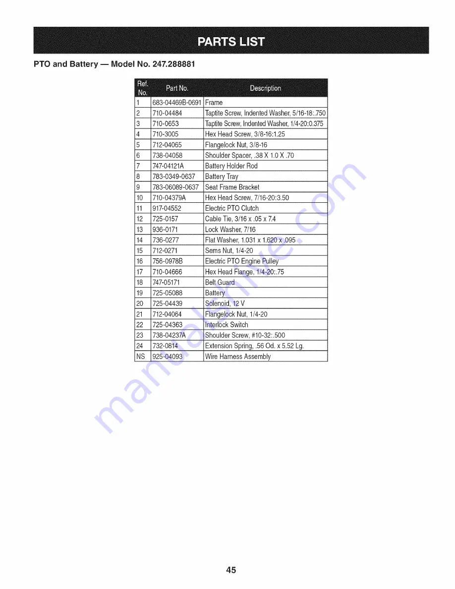 Craftsman 247.288881 Скачать руководство пользователя страница 45