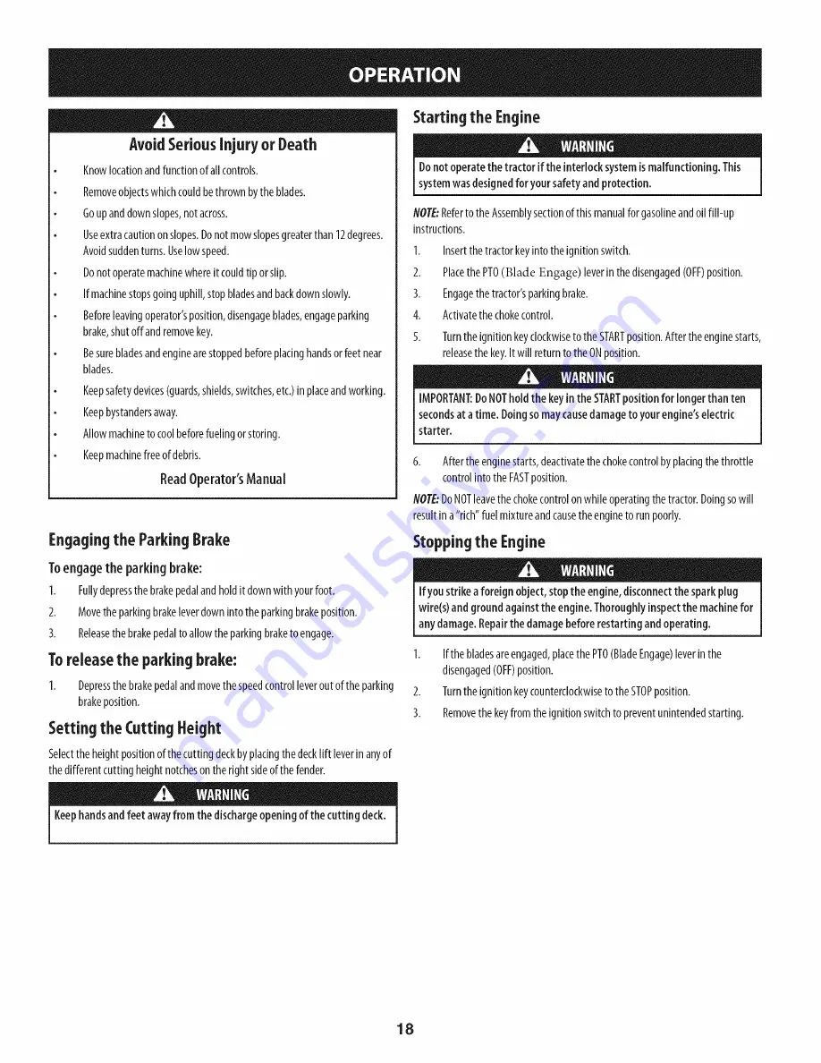 Craftsman 247.290000 Operator'S Manual Download Page 126