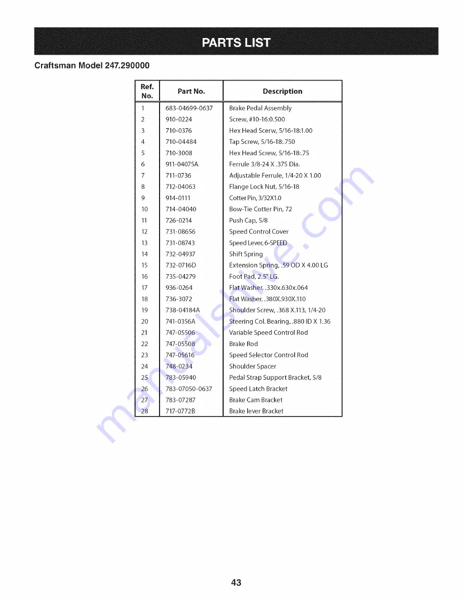 Craftsman 247.290000 Operator'S Manual Download Page 151