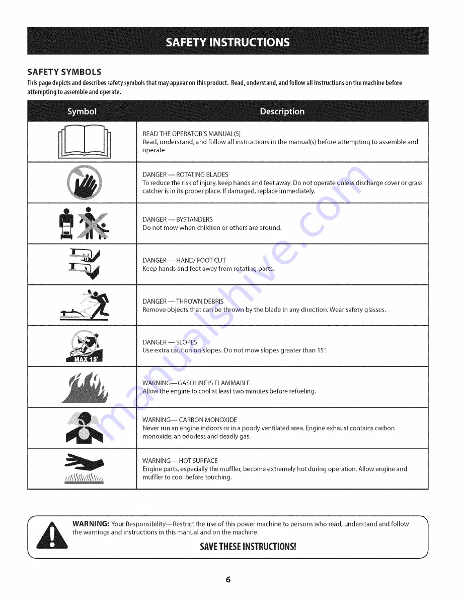 Craftsman 247.370340 Operator'S Manual Download Page 6