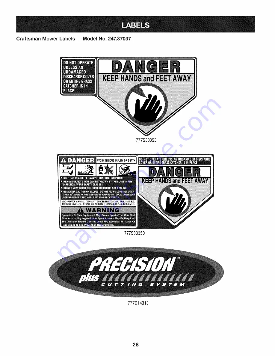 Craftsman 247.37037 Operator'S Manual Download Page 28