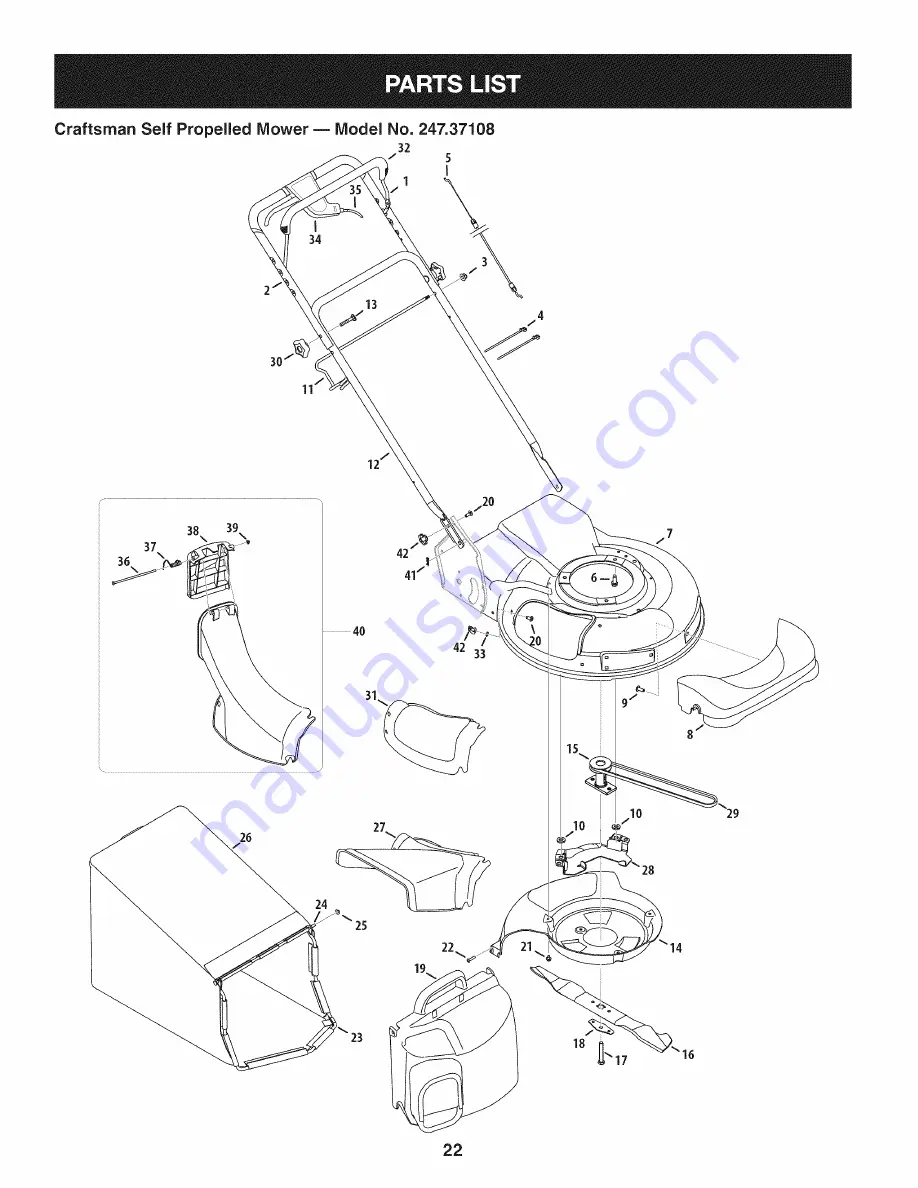 Craftsman 247.37108 Operator'S Manual Download Page 22