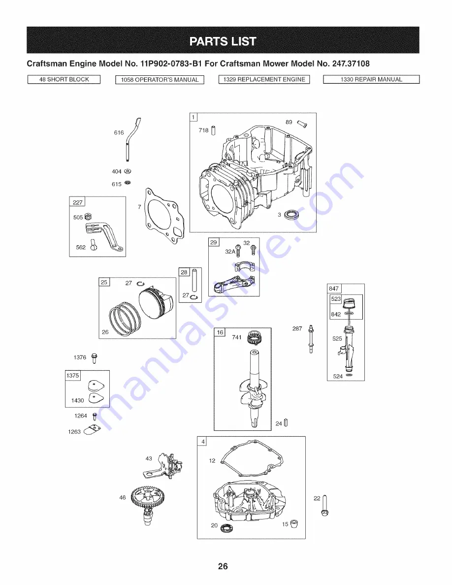 Craftsman 247.37108 Operator'S Manual Download Page 26