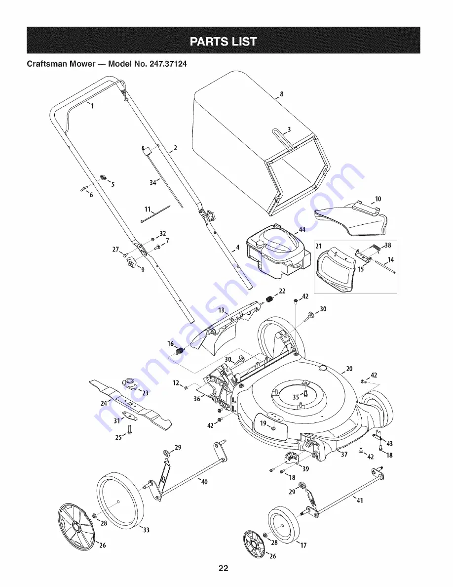 Craftsman 247.37124 Operator'S Manual Download Page 22