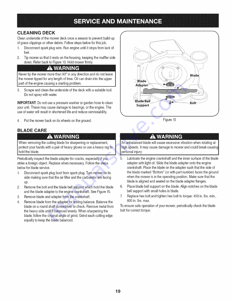 Craftsman 247.37136 Operator'S Manual Download Page 19