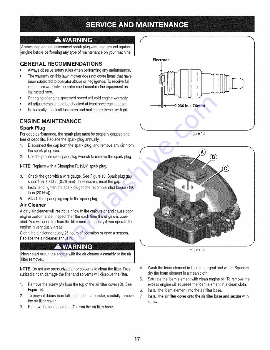 Craftsman 247.37185 Скачать руководство пользователя страница 17