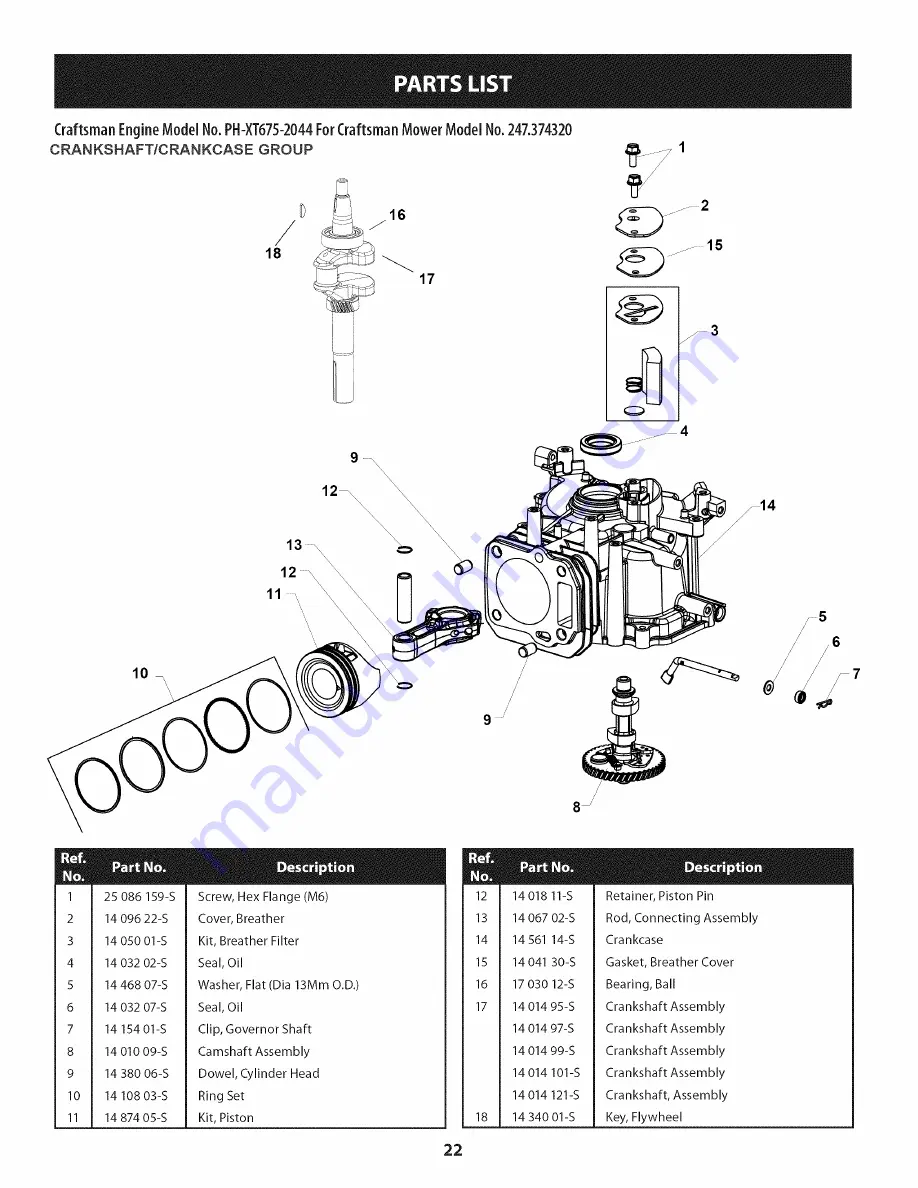 Craftsman 247.374320 Скачать руководство пользователя страница 22