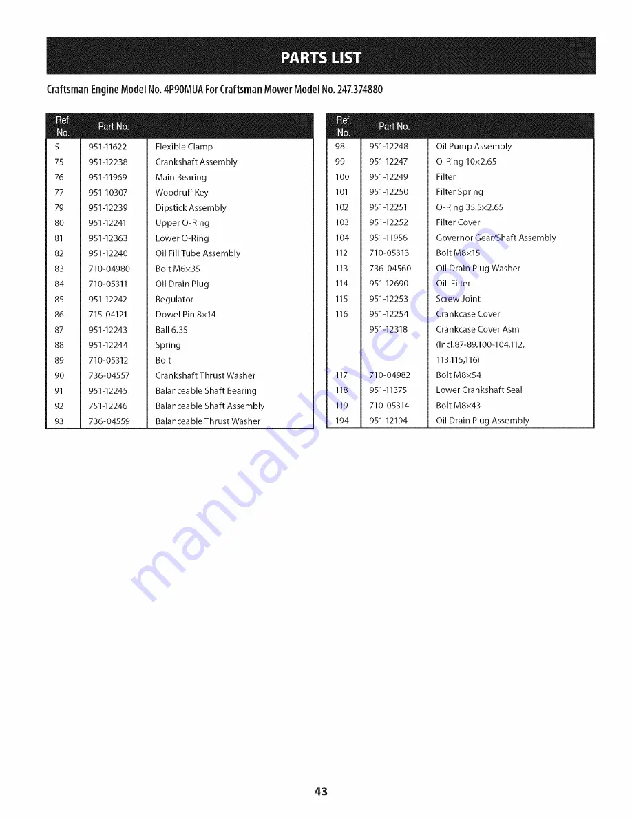 Craftsman 247.374880 Operator'S Manual Download Page 127