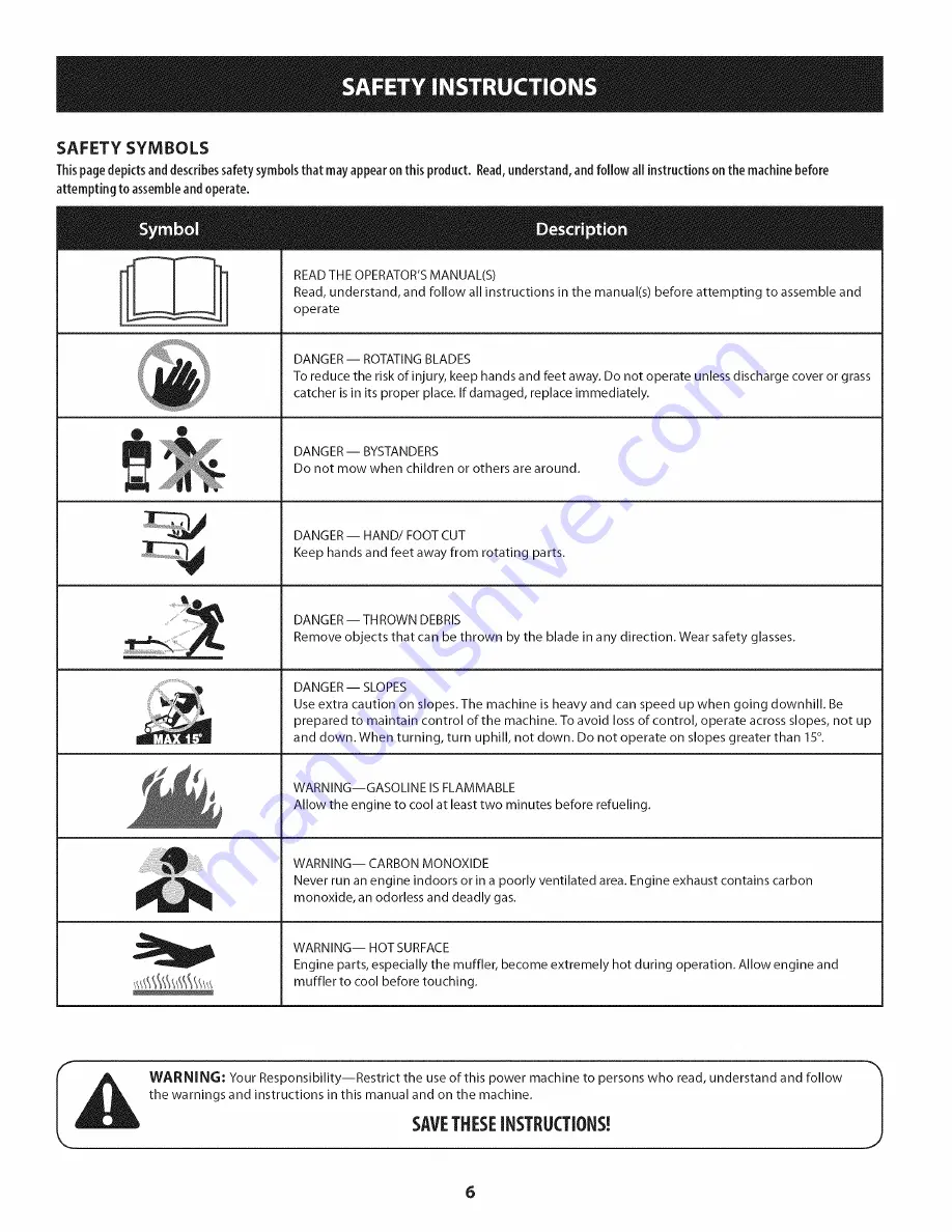 Craftsman 247.379990 Operator'S Manual Download Page 6