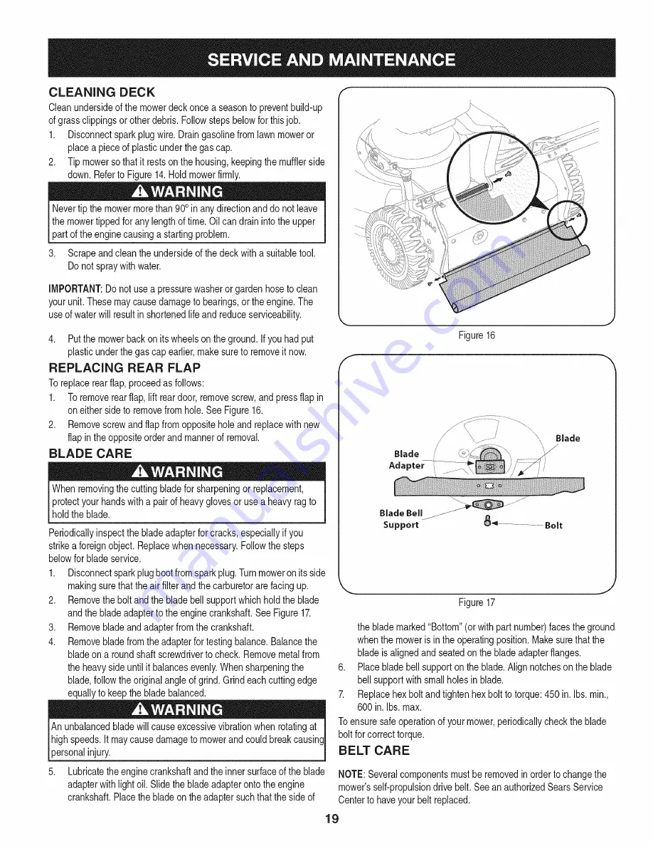 Craftsman 247.381091 Operator'S Manual Download Page 19