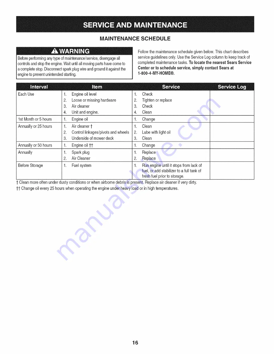 Craftsman 247.38518 Operator'S Manual Download Page 16