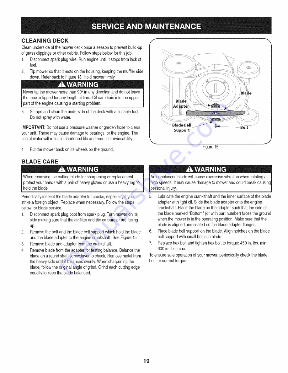 Craftsman 247.38518 Operator'S Manual Download Page 19