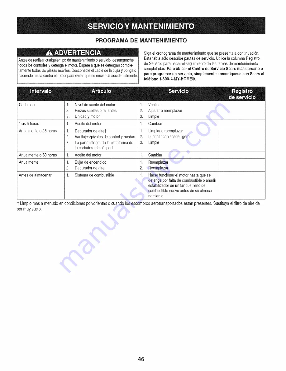 Craftsman 247.38911 Operator'S Manual Download Page 46