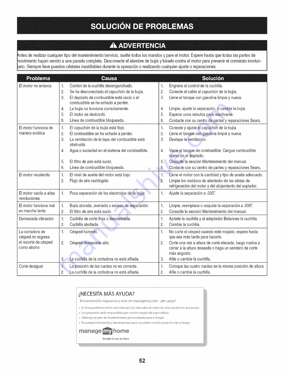 Craftsman 247.38911 Operator'S Manual Download Page 52