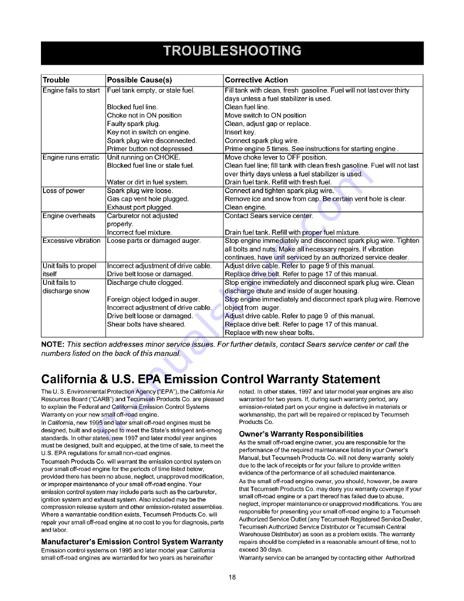 Craftsman 247.88664 Owner'S Manual Download Page 18