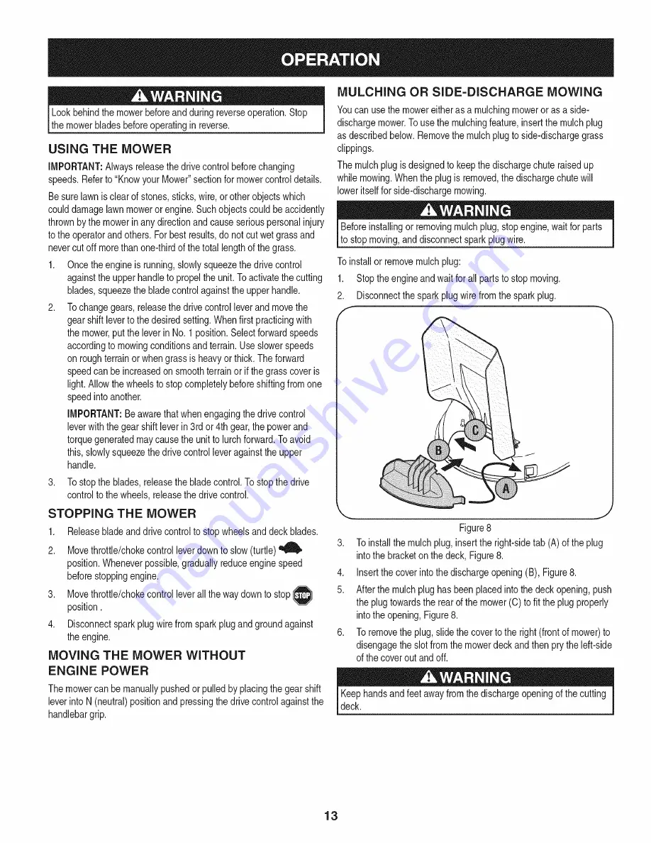 Craftsman 247.887330 Operator'S Manual Download Page 13