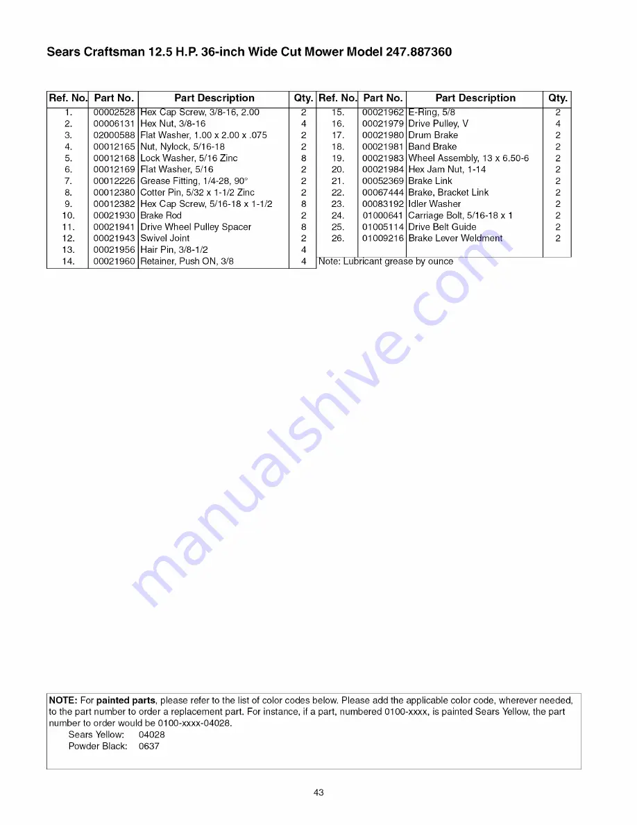 Craftsman 247.887360 Operator'S Manual Download Page 43