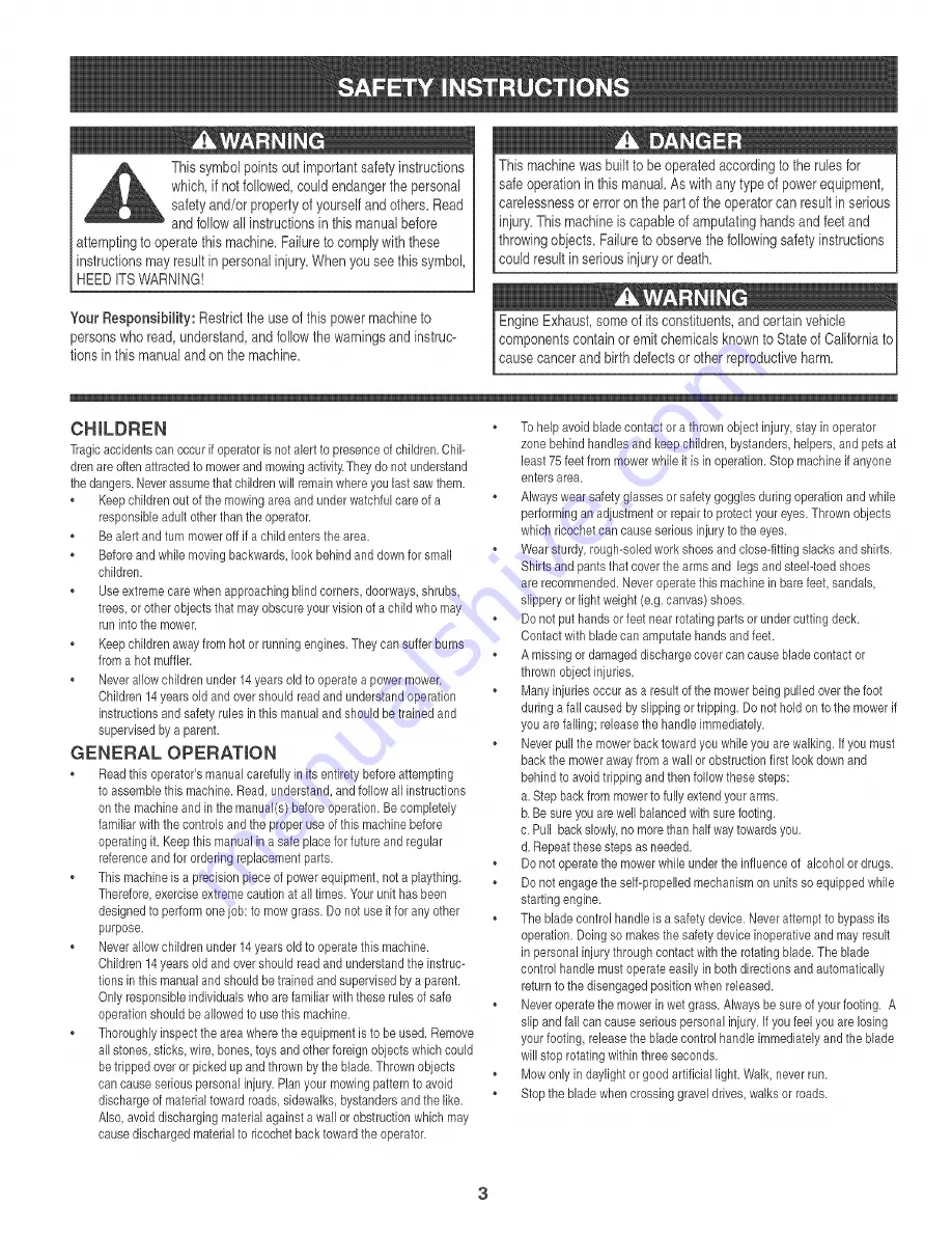 Craftsman 247.889330 Operator'S Manual Download Page 3