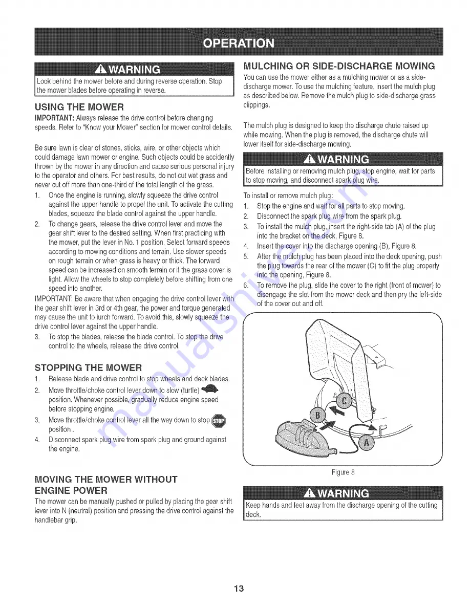 Craftsman 247.889330 Operator'S Manual Download Page 13