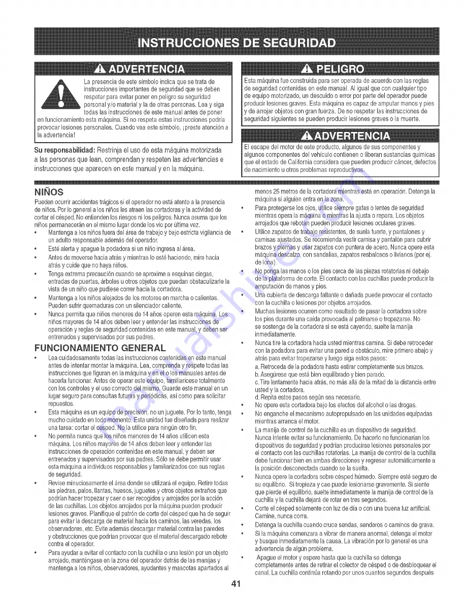 Craftsman 247.889330 Operator'S Manual Download Page 41