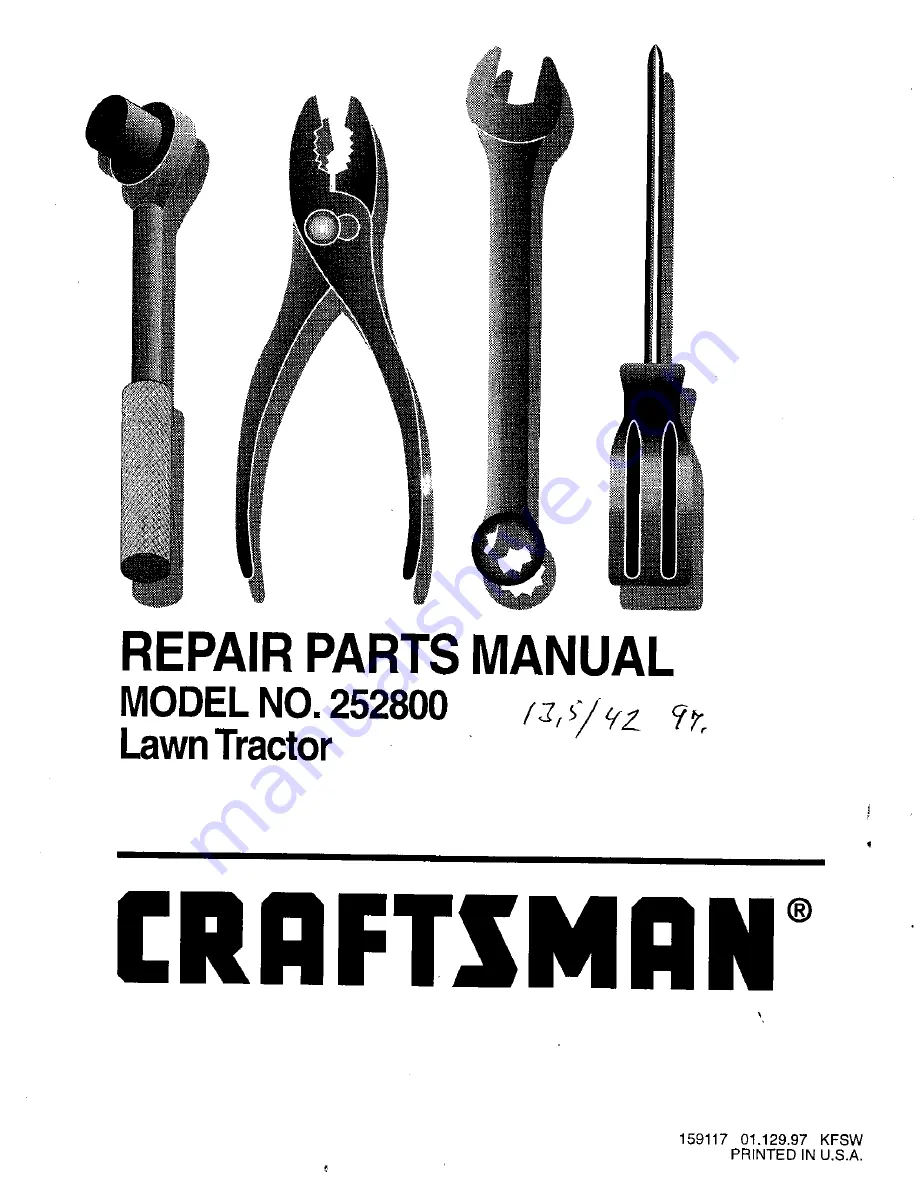 Craftsman 252800 Скачать руководство пользователя страница 1