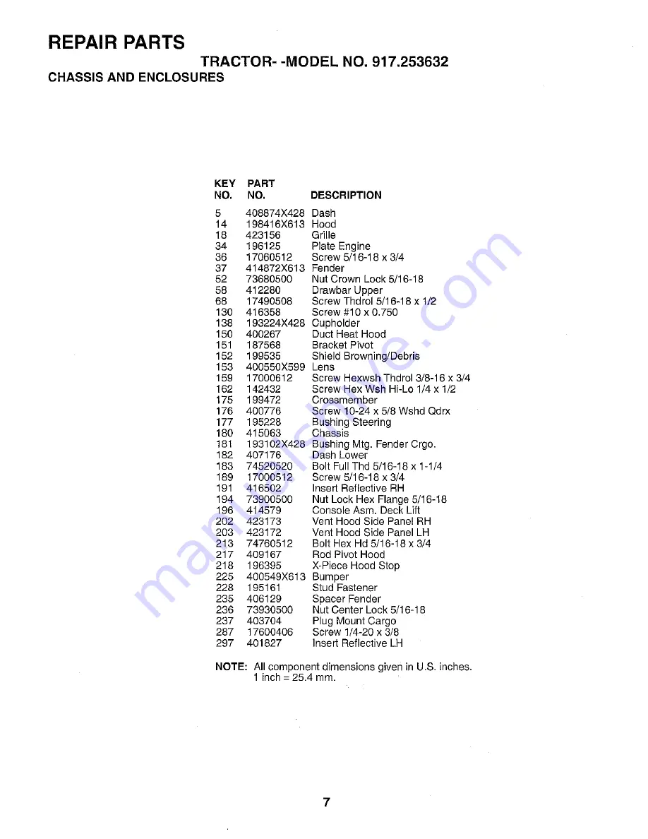 Craftsman 253632 Repair Parts Manual Download Page 7