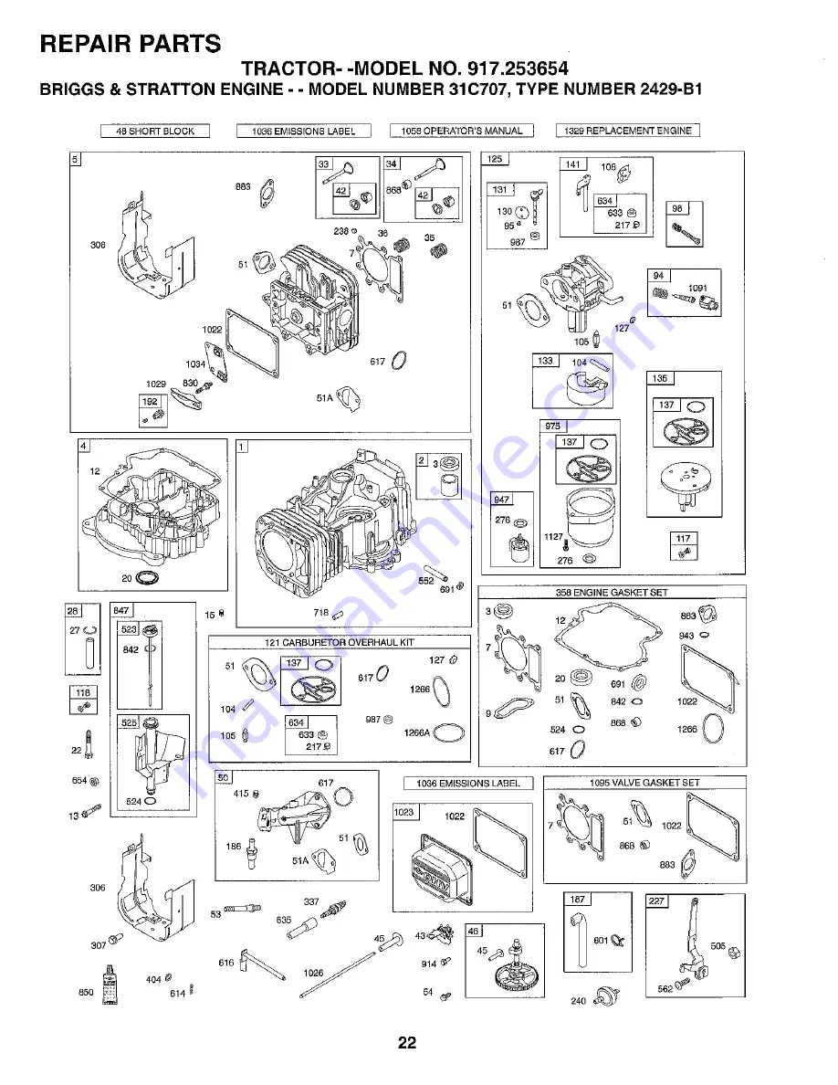 Craftsman 253654 Скачать руководство пользователя страница 22