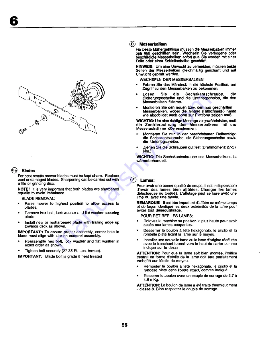 Craftsman 27705 Instruction Manual Download Page 56