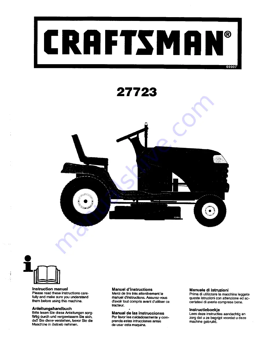 Craftsman 27723 Instruction Manual Download Page 1