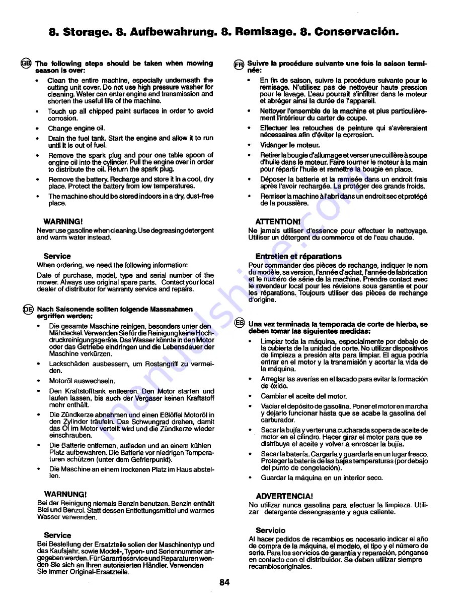 Craftsman 27726 Instruction Manual Download Page 84