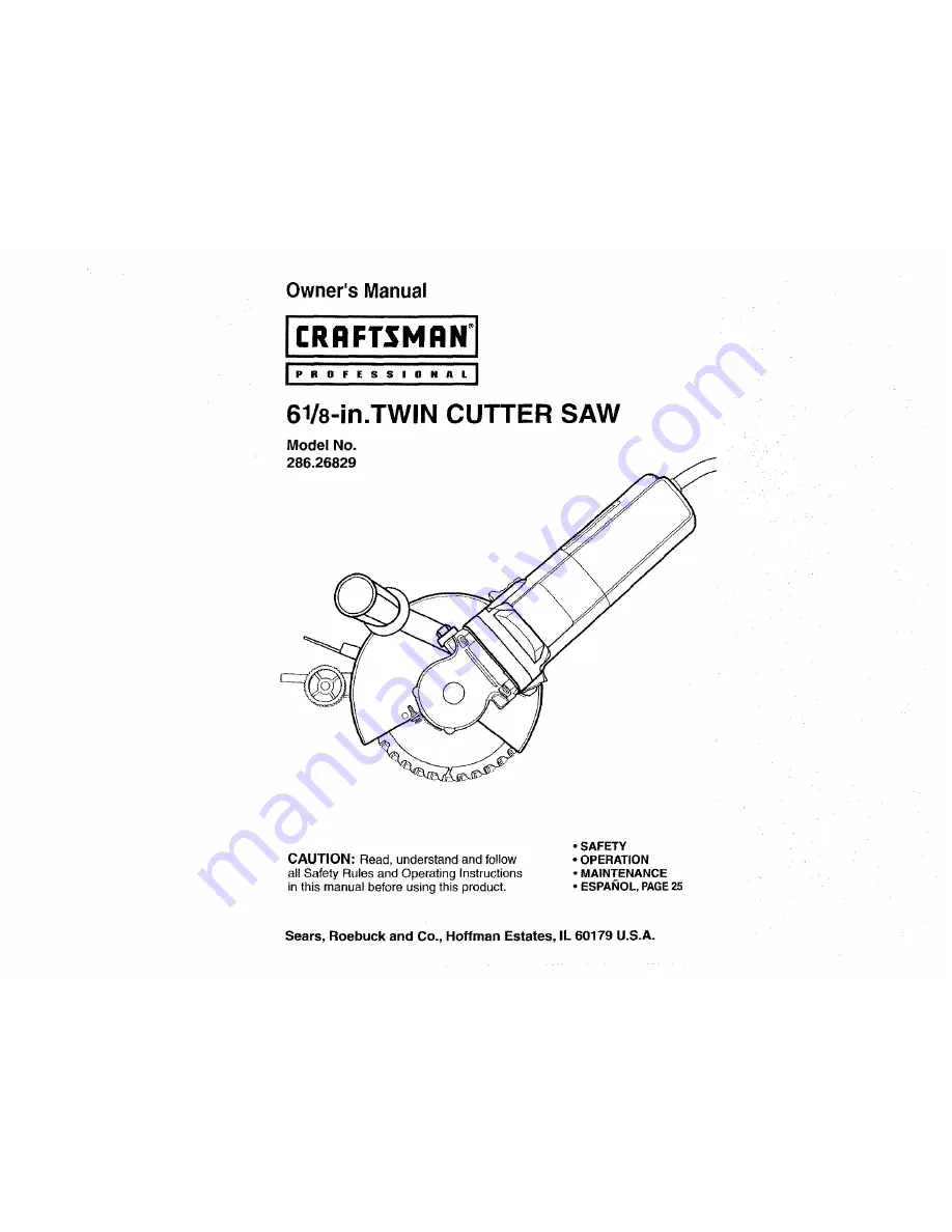 Craftsman 286.26829 Скачать руководство пользователя страница 1