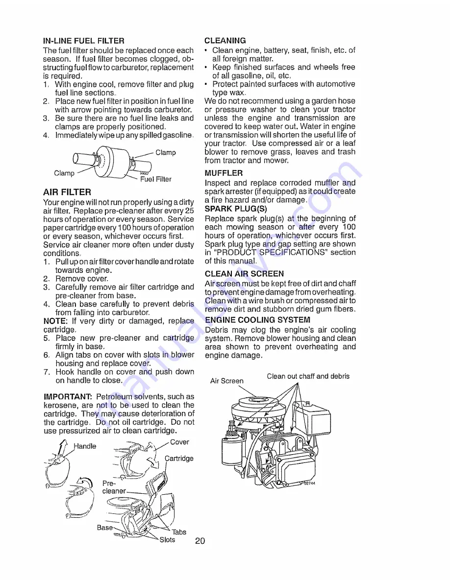 Craftsman 28903 Owner'S Manual Download Page 20