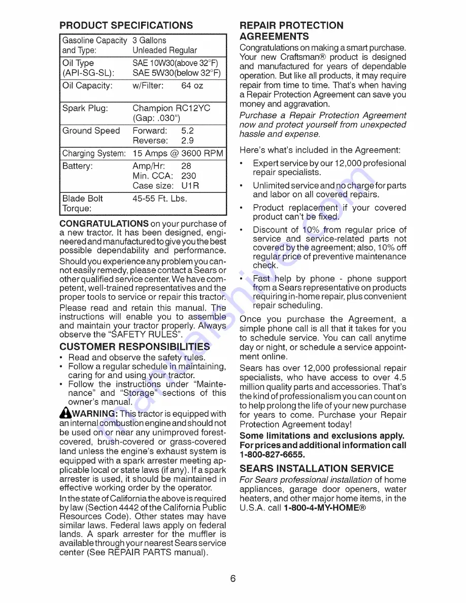 Craftsman 28991 Owner'S Manual Download Page 6