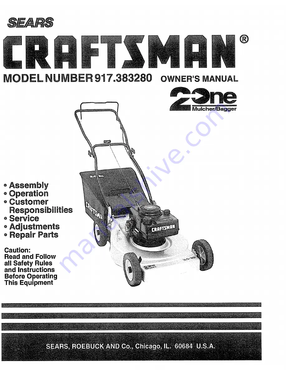 Craftsman 2One 917.383280 Owner'S Manual Download Page 1